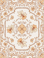 Vintage Floral Patterned Beige Rug