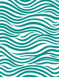 Teal Wave Pattern Design Rug