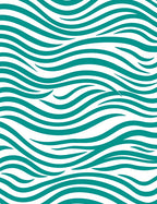 Teal Wave Pattern Design Rug