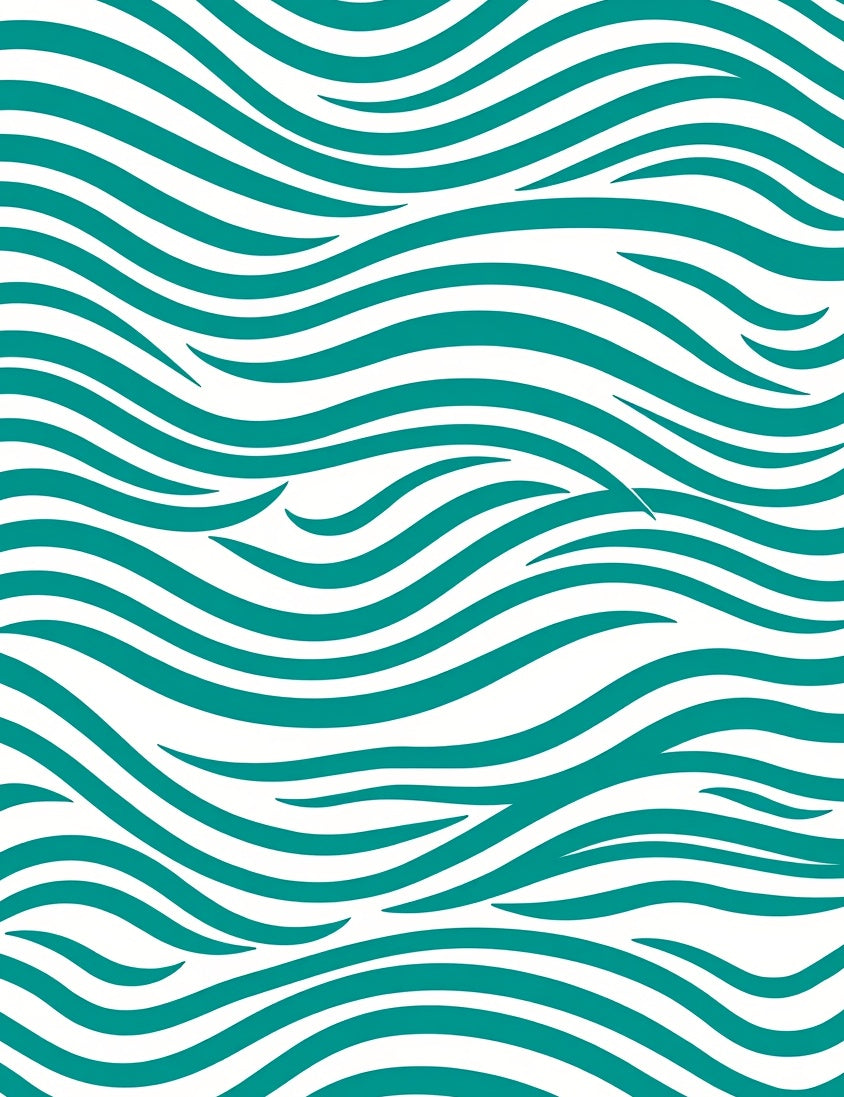 Teal Wave Pattern Design Rug