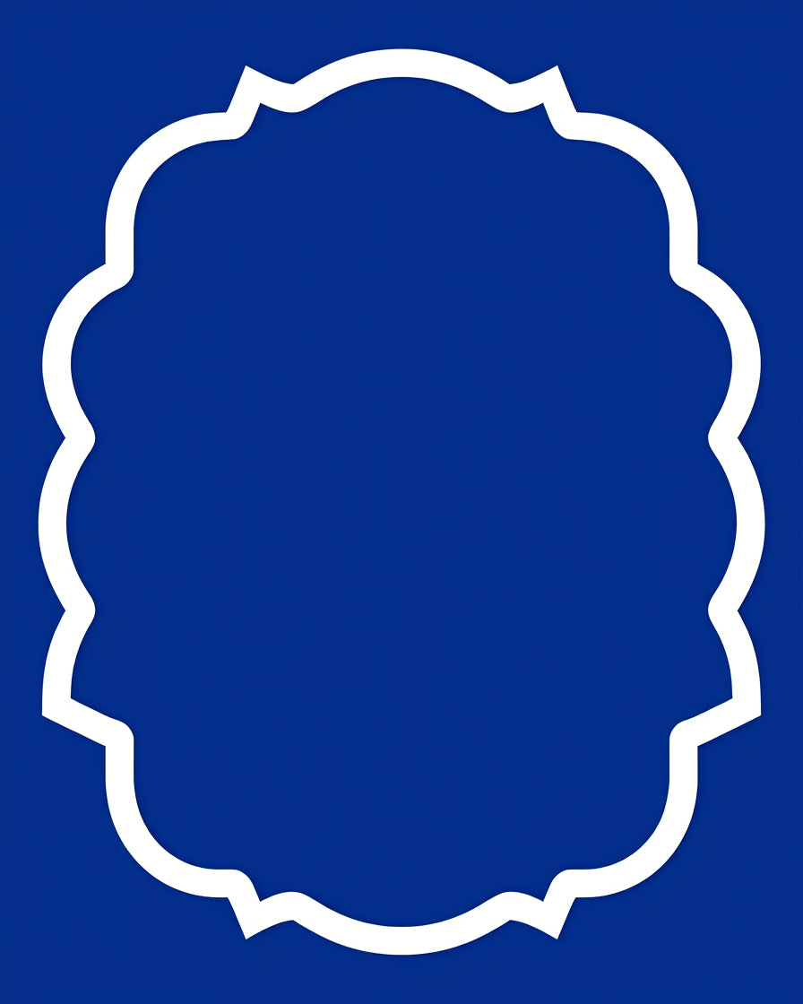 Royal Blue Quatrefoil Bordered Design Rug