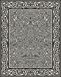 Intricate Black And White Linear Rug
