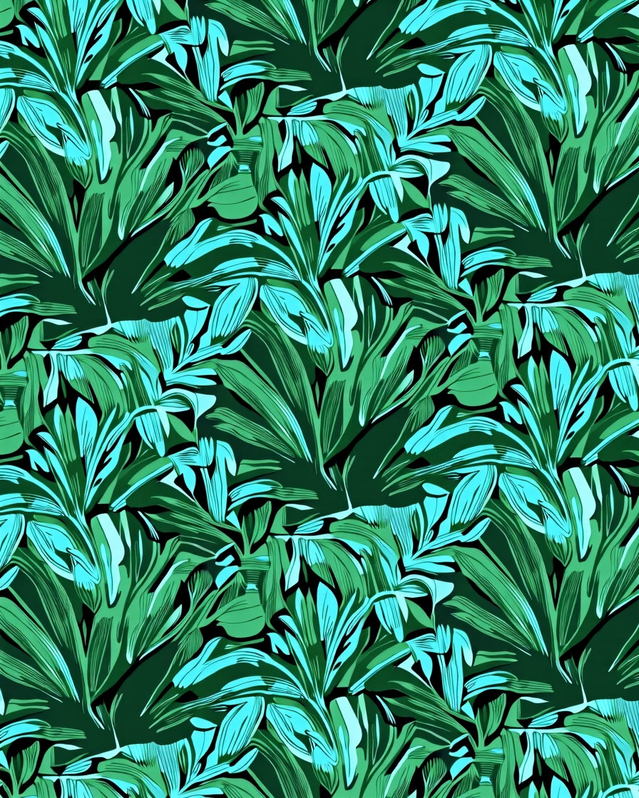 Tropical Leaf Pattern Design Rug