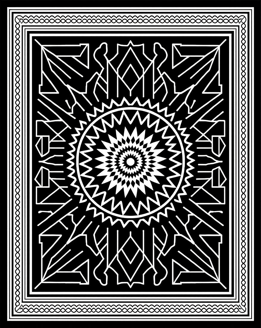 Geometric Sunburst Pattern Rug