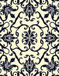 Vintage Floral Scroll Motif Rug