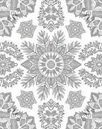 Monochromatic Gray Floral Mandala Art Rug
