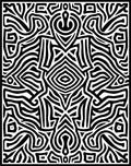 Black White Abstract Maze Pattern Rug
