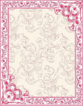Regal Pink Floral Art Nouveau Rug
