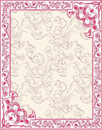 Regal Pink Floral Art Nouveau Rug