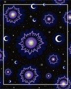 Cosmic Purple Floral Night Sky Rug