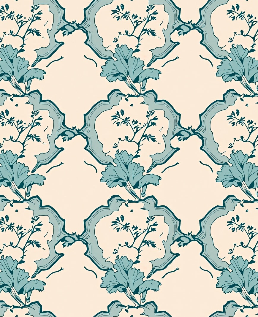 Vintage Floral Lattice Pattern Rug