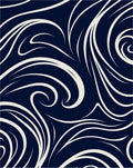 Navy Swirl Pattern Design Rug