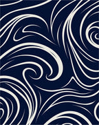 Navy Swirl Pattern Design Rug