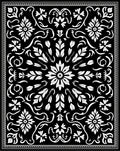 Monochromatic Floral Medallion Pattern Rug