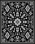 Monochromatic Floral Medallion Pattern Rug