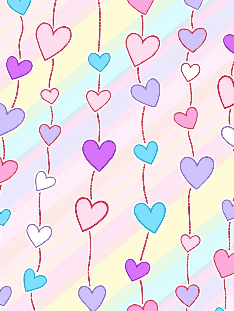 Pastel Heart Dangle Design Rug