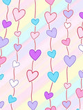 Pastel Heart Dangle Design Rug