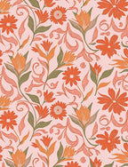 Vintage Floral Pattern In Warm Tones Rug