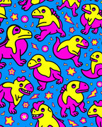 Dinosaur And Star Pattern Rug