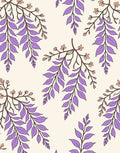 Purple Leafy Branch Pattern Rug
