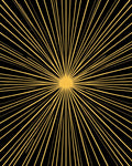 Radiant Sunburst Yellow Black Design Rug