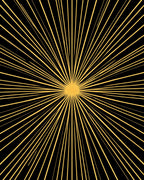 Radiant Sunburst Yellow Black Design Rug