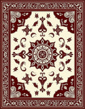 Central Medallion Bordered Floral Design Rug