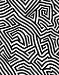 Abstract Maze Black White Pattern Rug