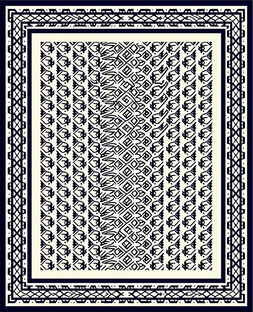 Intricate Geometric Tribal Pattern Rug