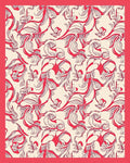 Bold Red Swirl Floral Pattern Rug