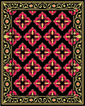 Bold Floral Geometric Pattern Rug