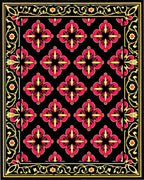 Bold Floral Geometric Pattern Rug