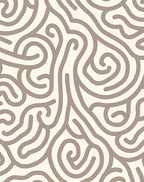 Taupe Swirl Abstract Pattern Rug