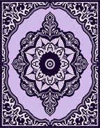 Intricate Floral Mandala Purple Patterned Rug