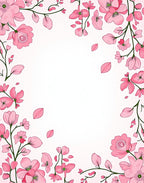 Pink Floral Branches With Petals Rug