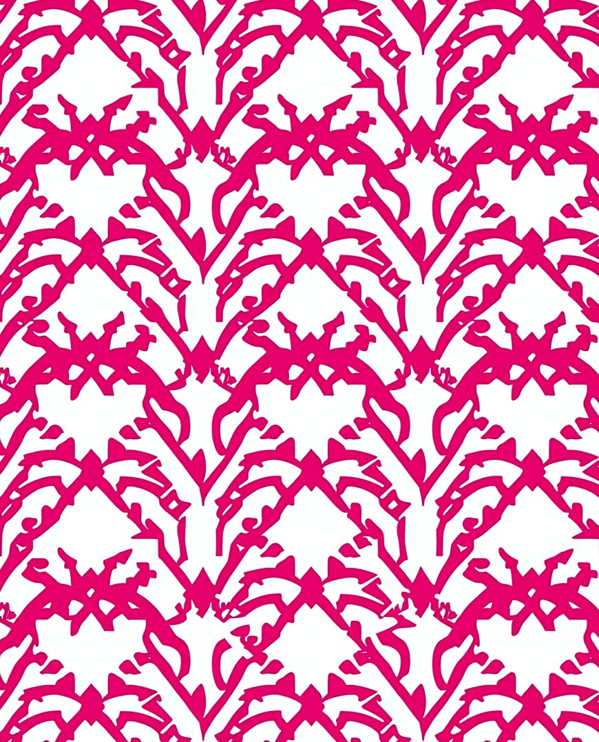 Hot Pink Abstract Geometric Pattern Rug