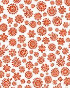 Red Sunburst Ethnic Pattern Rug