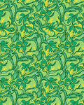 Emerald Swirl Floral Pattern Rug
