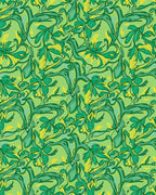 Emerald Swirl Floral Pattern Rug