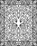 Symmetrical Stylized Floral Pattern Rug