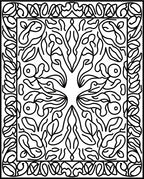 Symmetrical Stylized Floral Pattern Rug