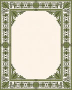 Traditional Green Leaf Classic Border Rug