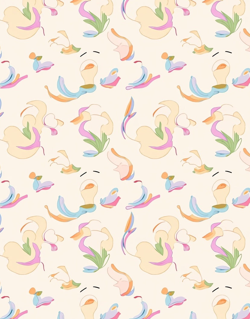 Soft Abstract Floral Pattern Rug