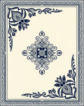 Ornate Floral Corner Accent Pattern Rug