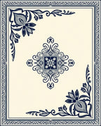 Ornate Floral Corner Accent Pattern Rug