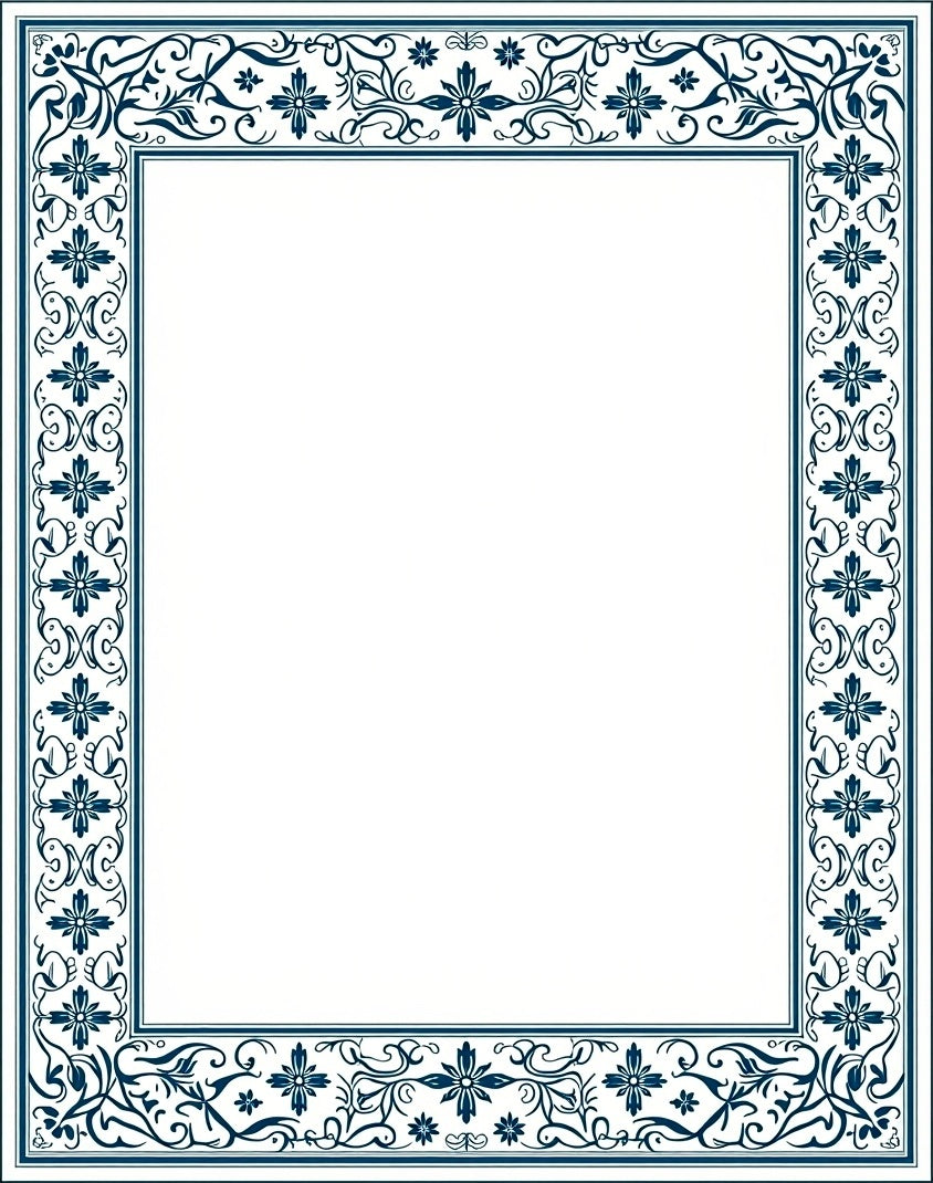 Ornate Floral Vine Pattern Rug