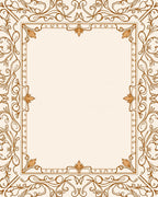 Elegant Floral Vine Border Rug