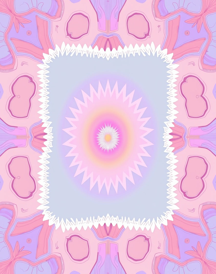 Pastel Pink Purple Floral Mandala Rug