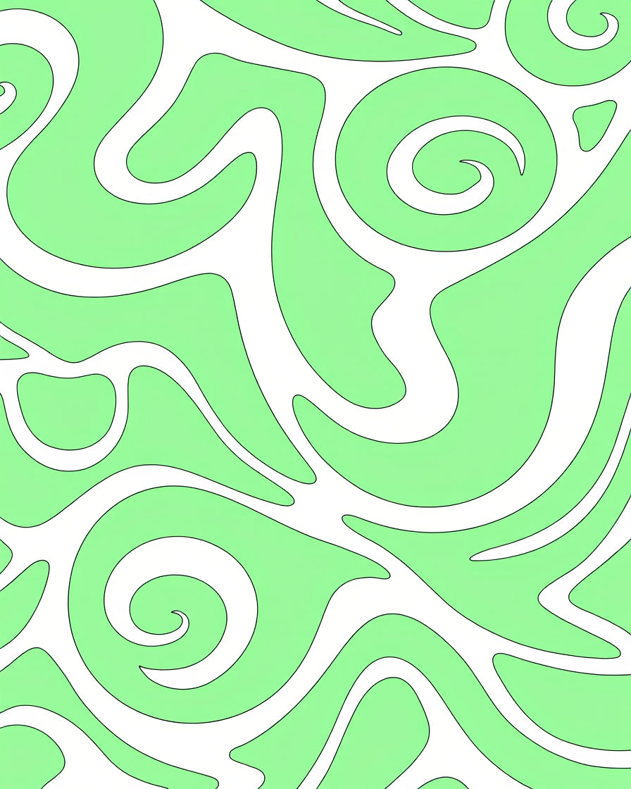 Scribble Abstract Light Green Pattern Rug