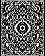 Bold Black White Abstract Design Rug